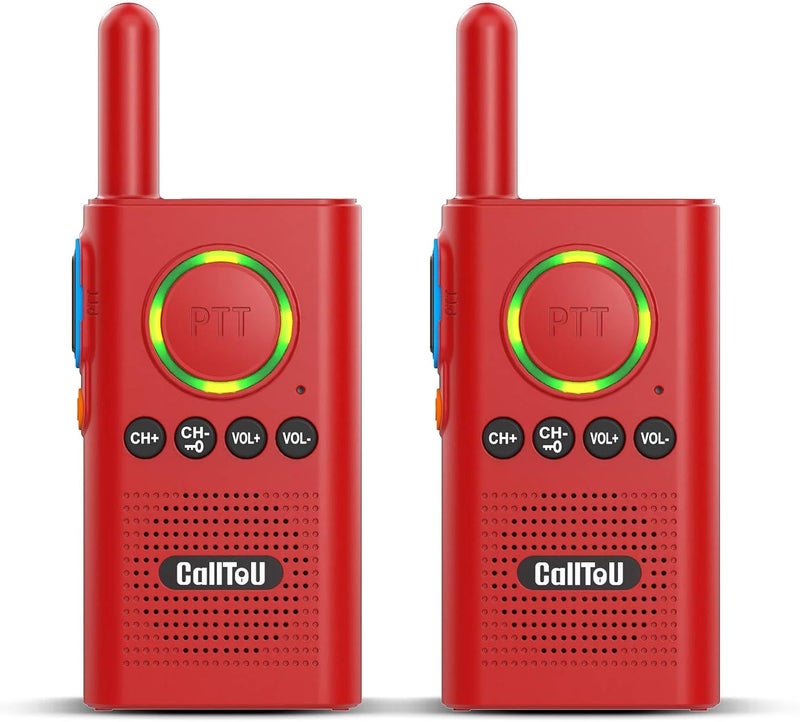 CallToU 2 Way Intercom for Elderly 3300FT Rechargeable 1000mAh Battery, VOX, Ideal for Caregivers & Emergencies Intercoms Wireless for Home/Outdoor Family Communication Red - Image 1
